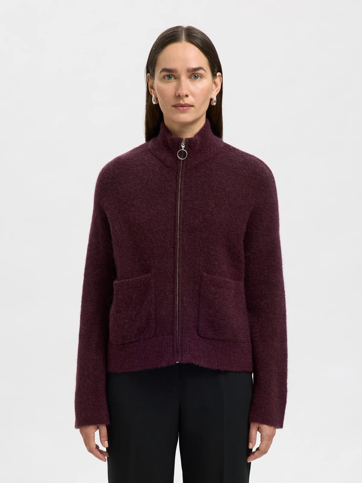 Sia knit zipper cardigan - fig - Image 2