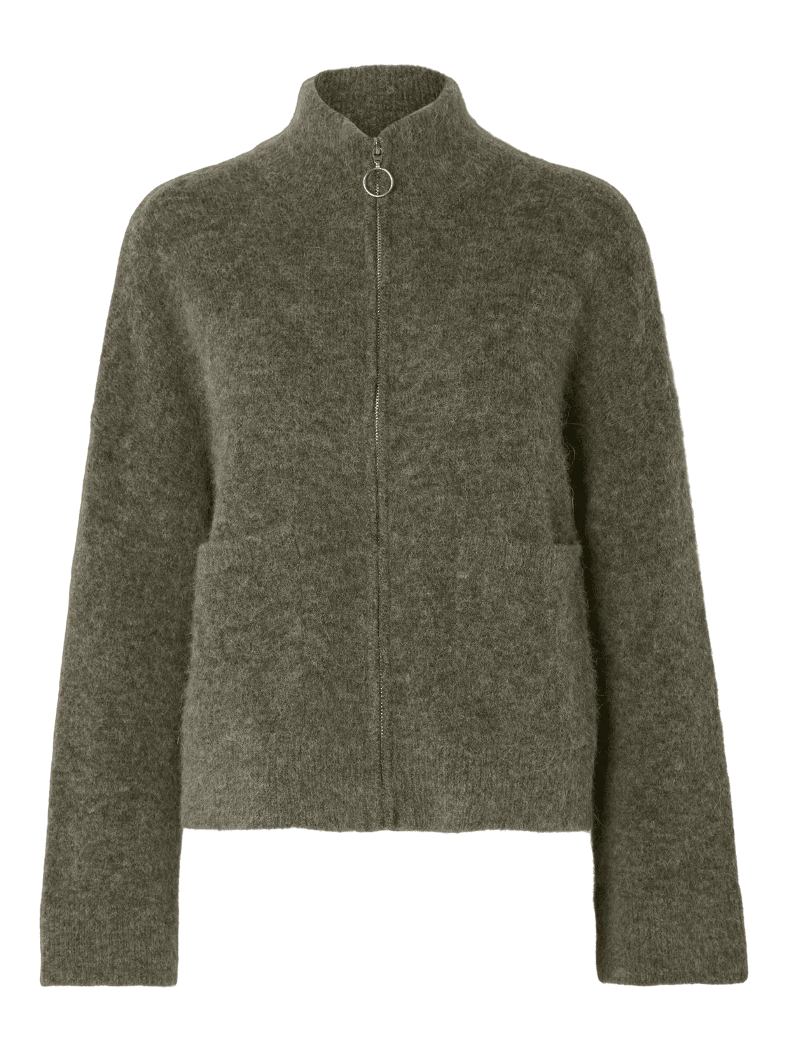 Sia knit zipper cardigan - kalamata