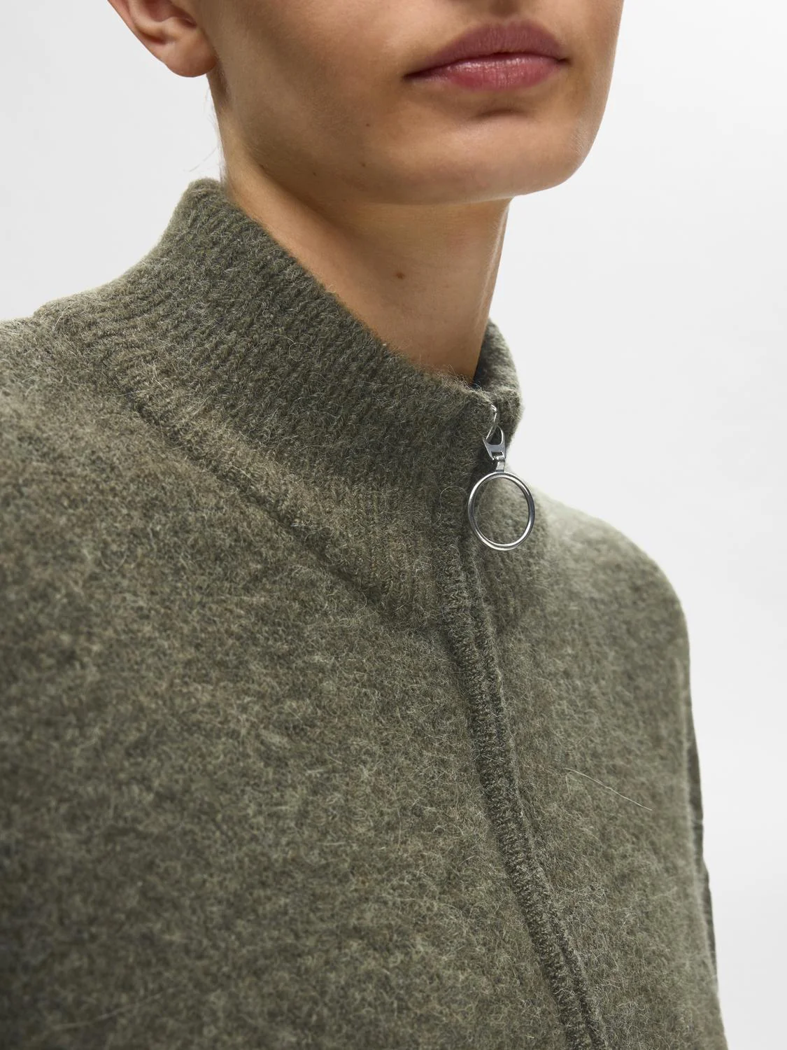 Sia knit zipper cardigan - kalamata - Image 6