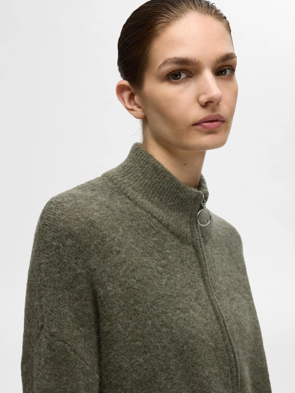 Sia knit zipper cardigan - kalamata - Image 7