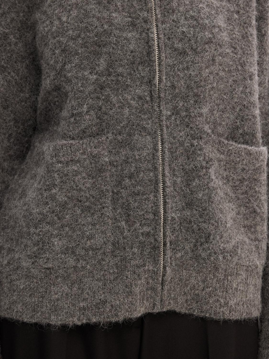 Sia knit zipper cardigan - medium grey melange - Image 7