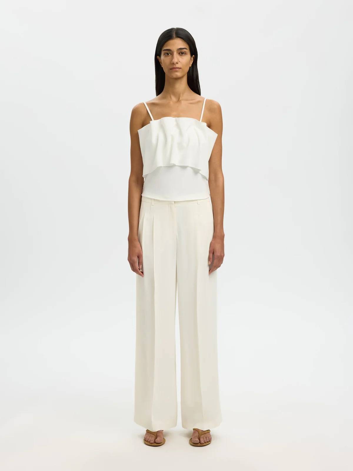 Vinelle pleated bandeau topp - snow white - Image 5