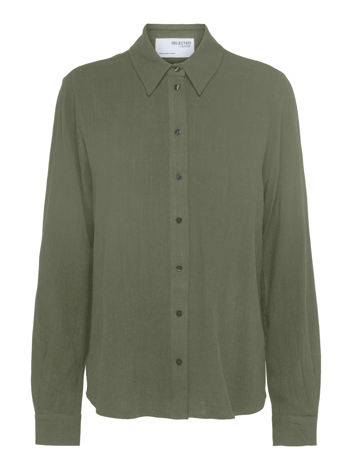 Viva linskjorte - deep lichen green