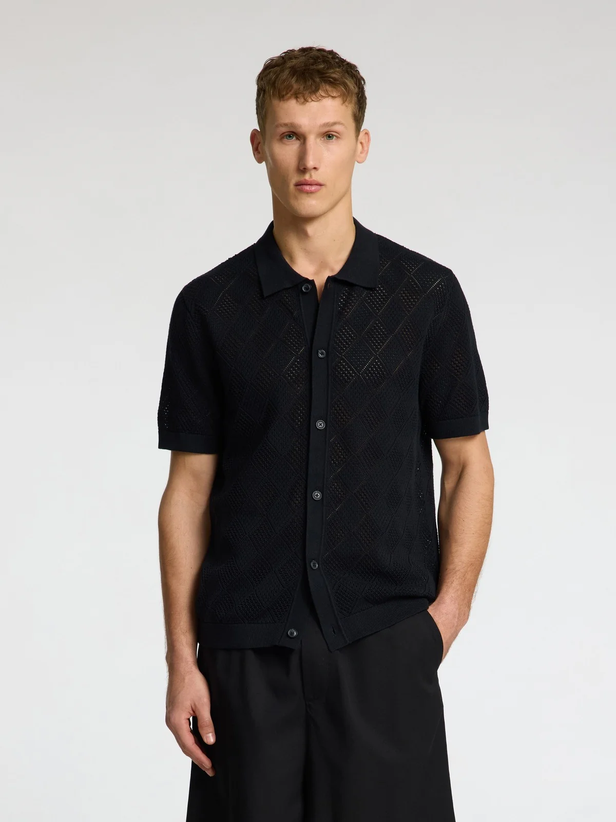 Arco knit polo skjorte - black - Image 2
