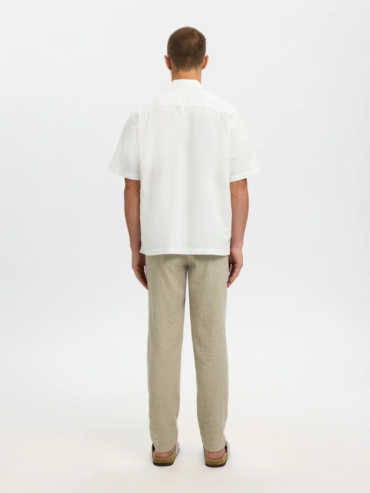 Casper clay lin skjorte - bright white - Image 4