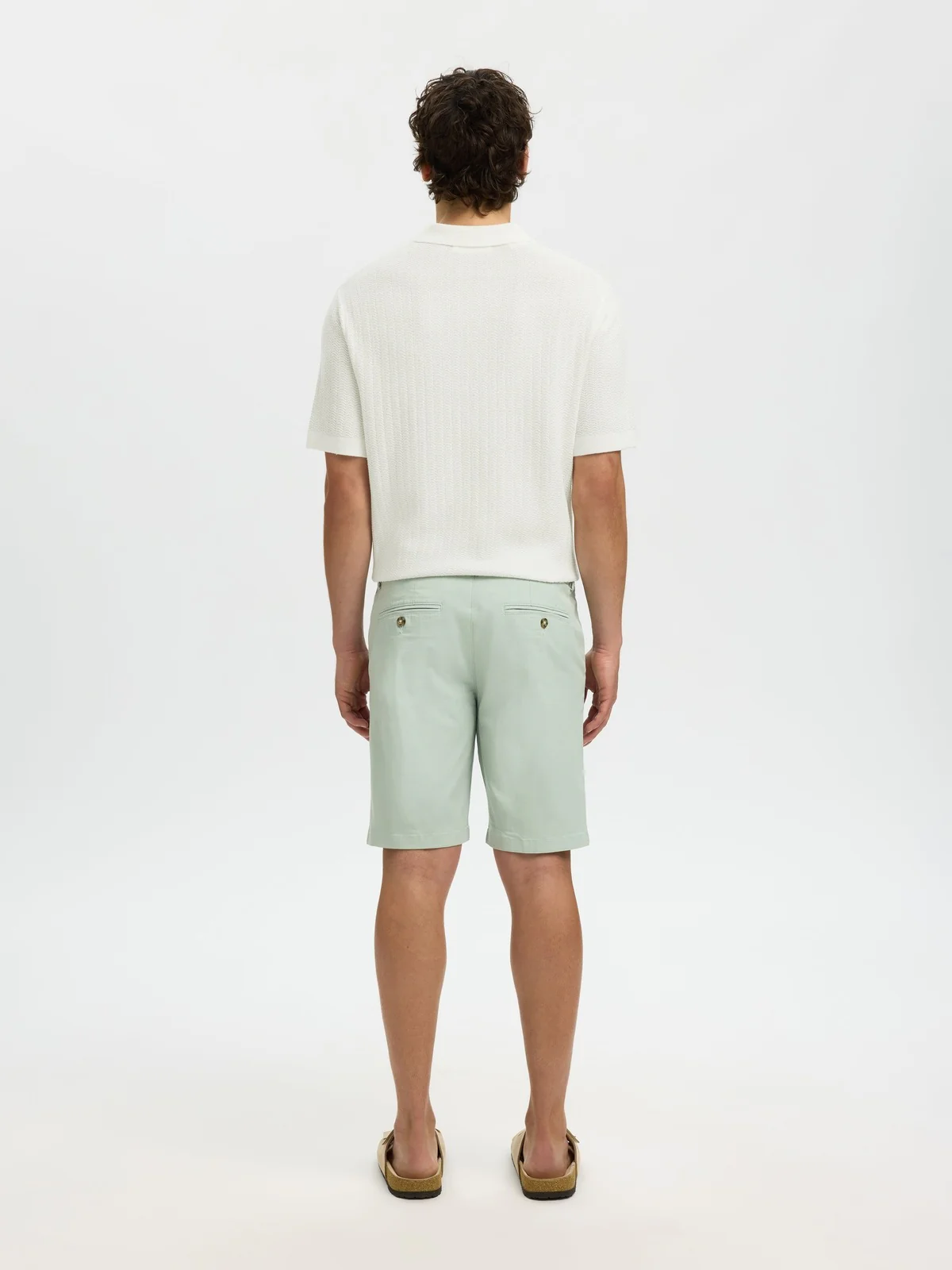 Crane knit structure polo t-skjorte - egret - Image 2
