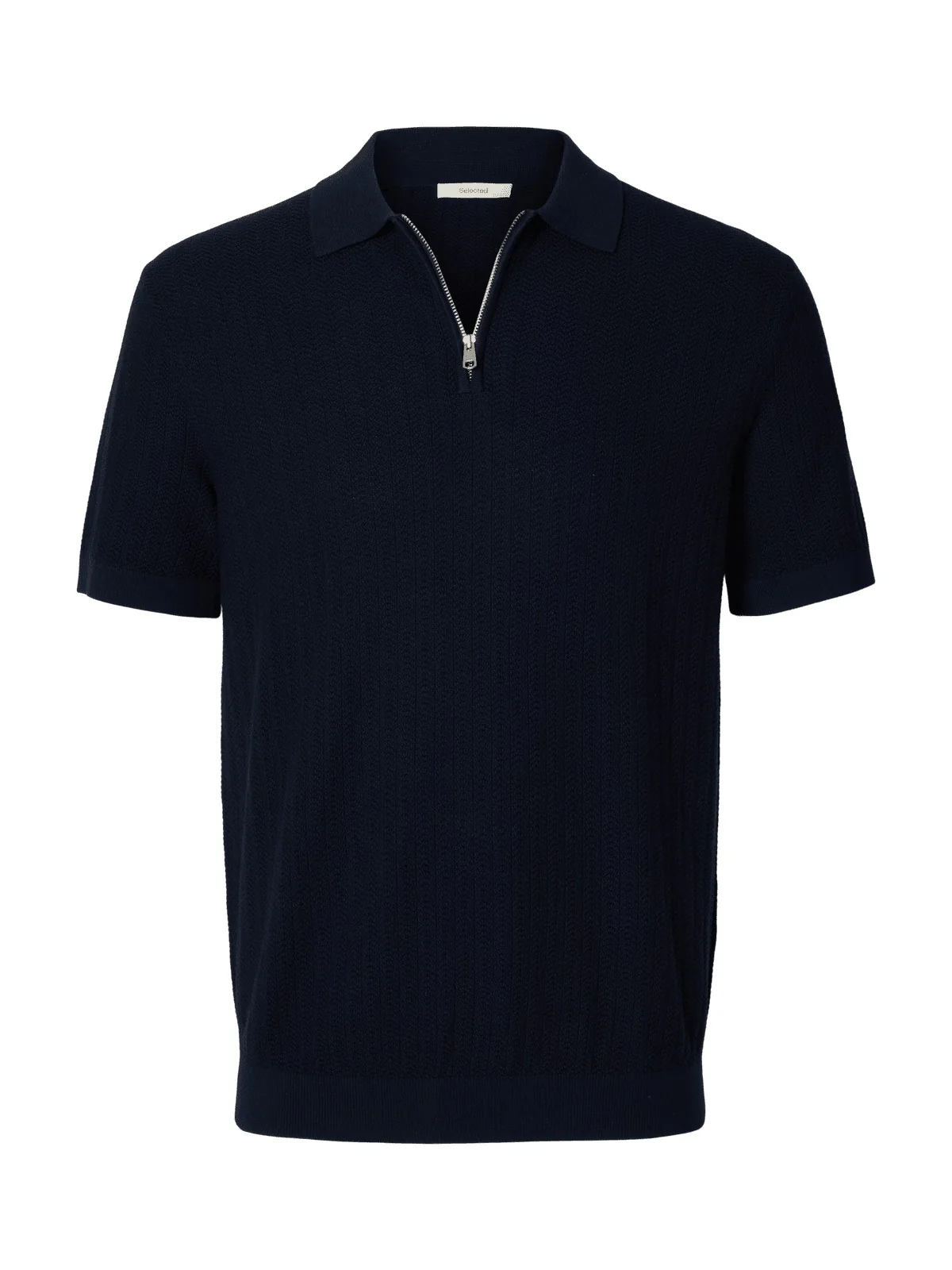Crane knit structure polo t-skjorte - navy blazer