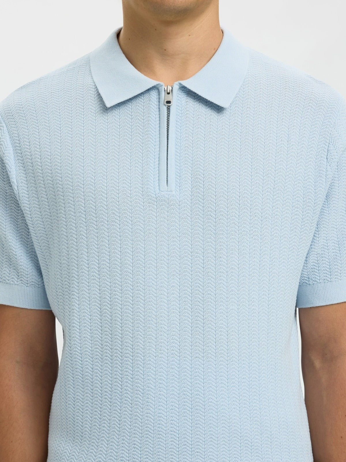 Crane knit structure polo t-skjorte - skyway - Image 4