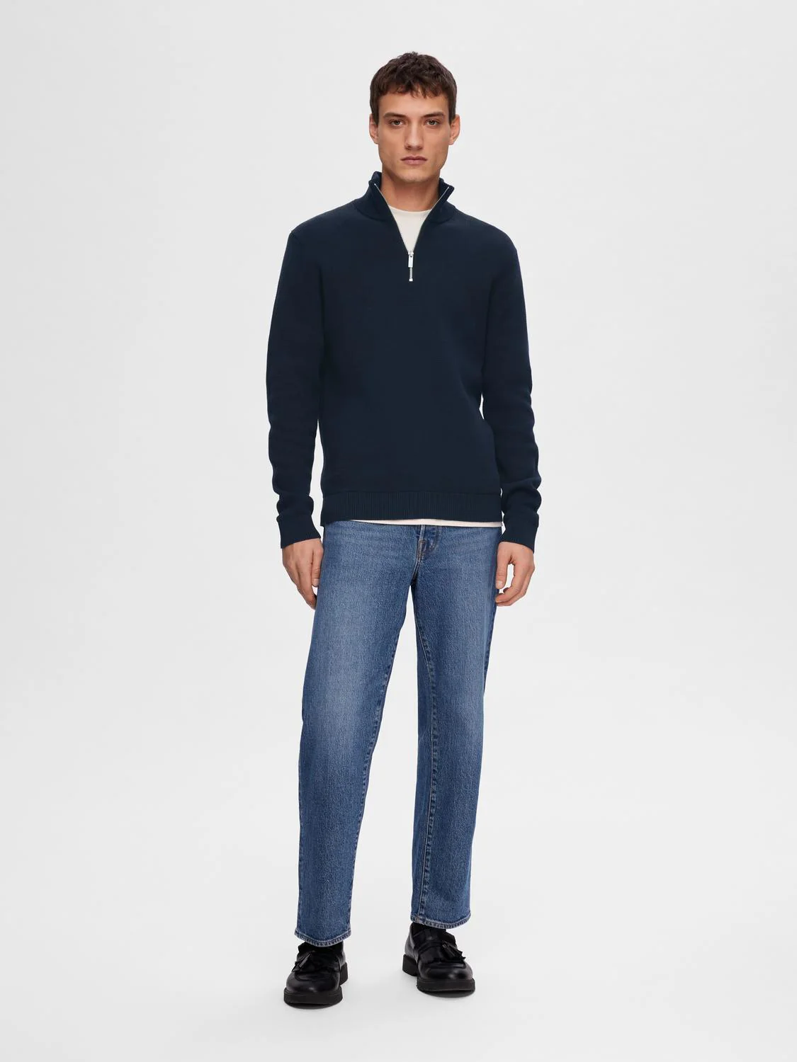Dane knit half zip genser - sky captain - Image 2