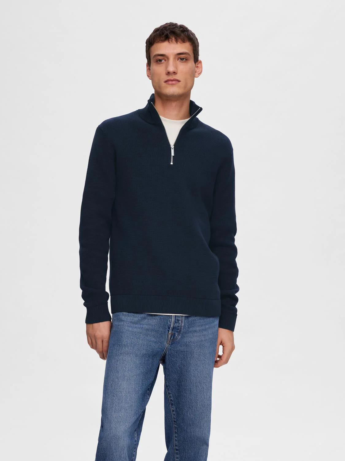 Dane knit half zip genser - sky captain - Image 3