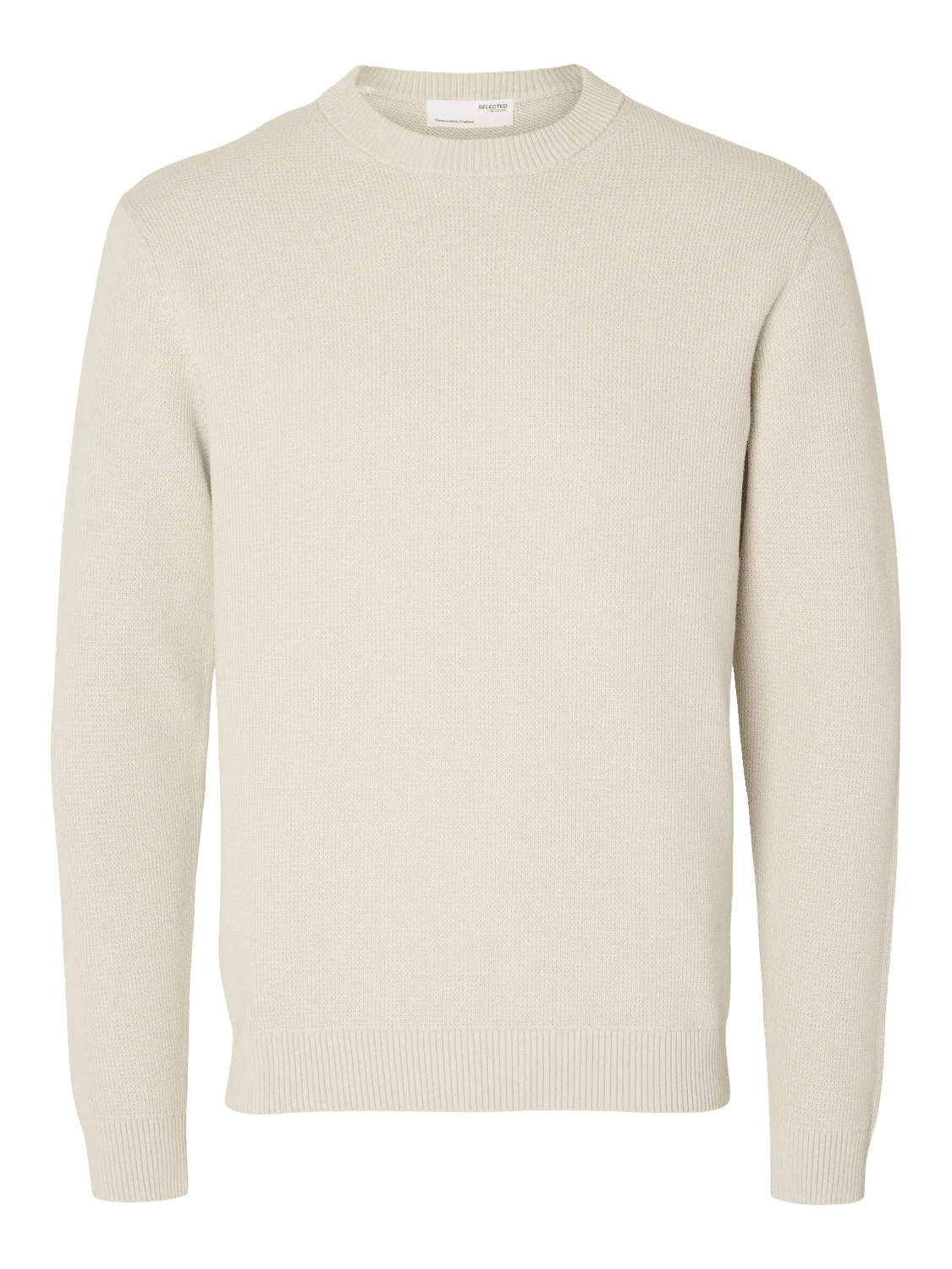 Dane knit structure crew neck - oatmeal - Image 3