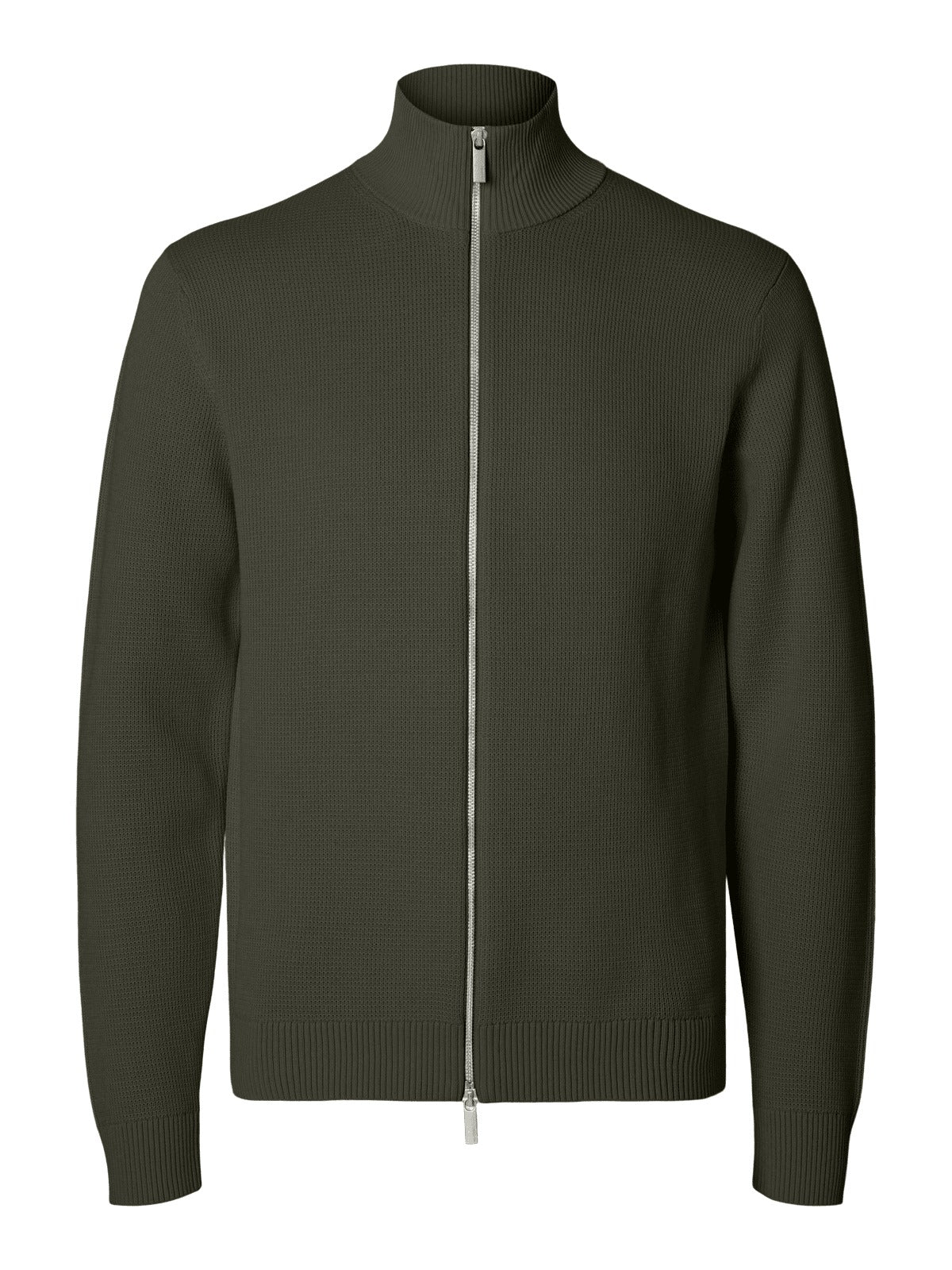 Dane knit structure full zip - forest night