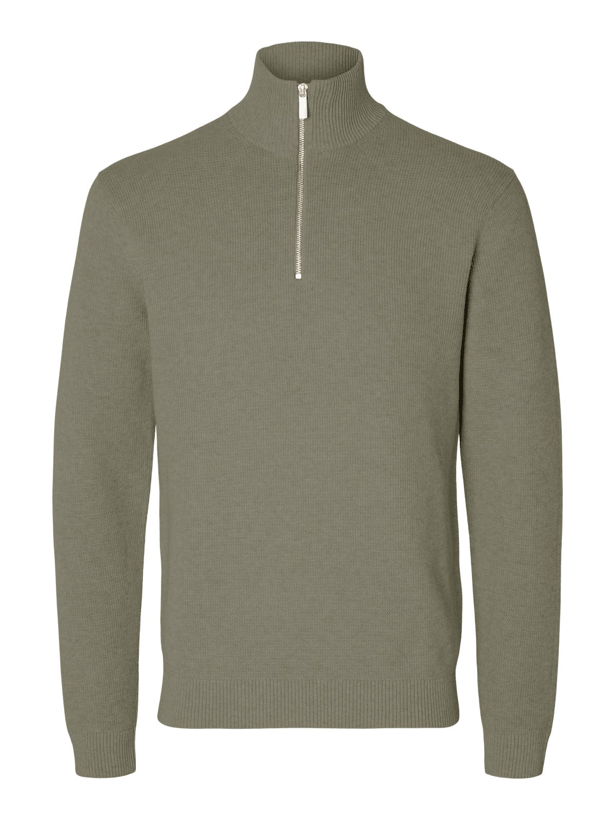 Dane knit structure half zip - vetiver