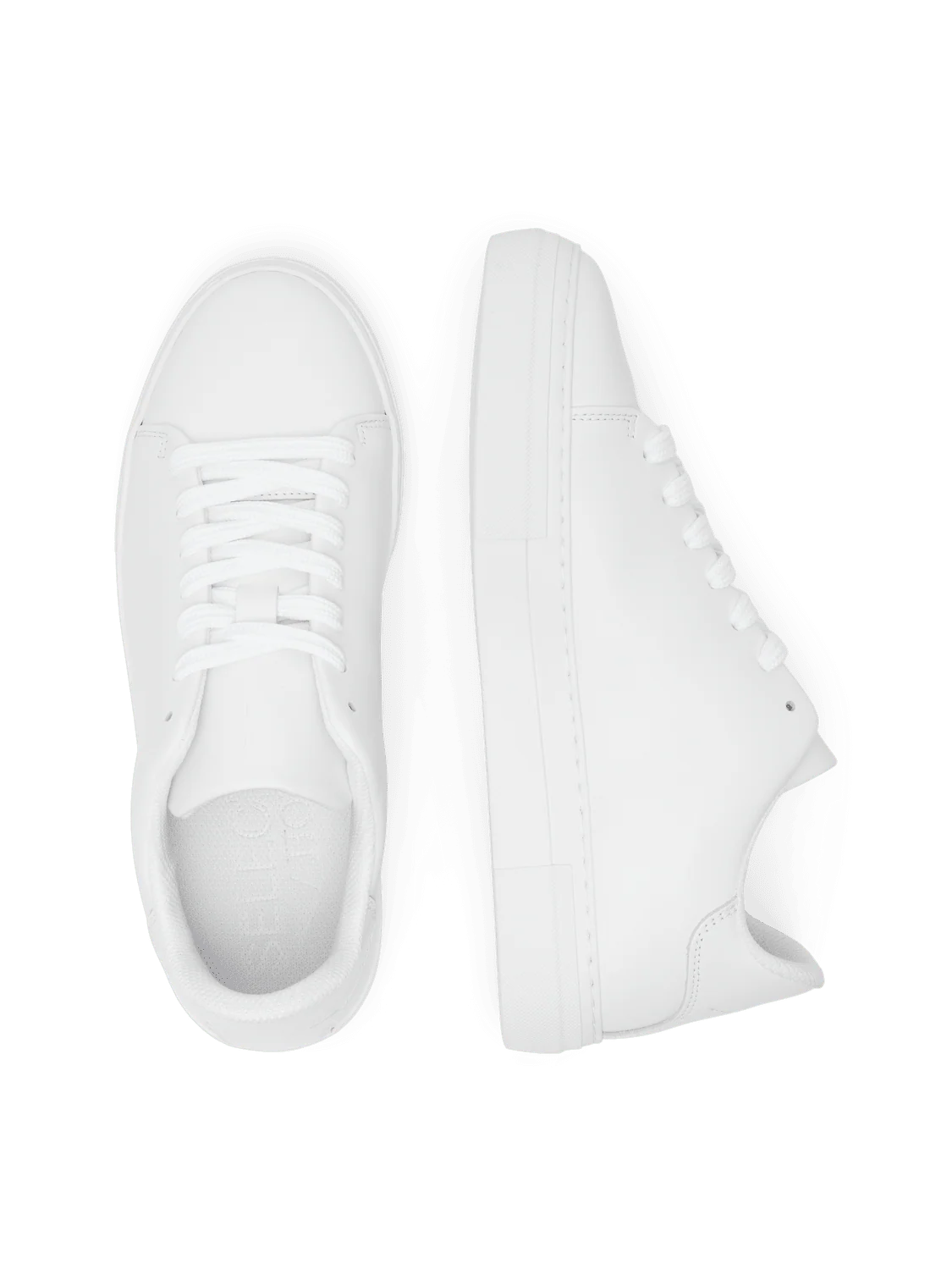 David chunky leather sneaker - white