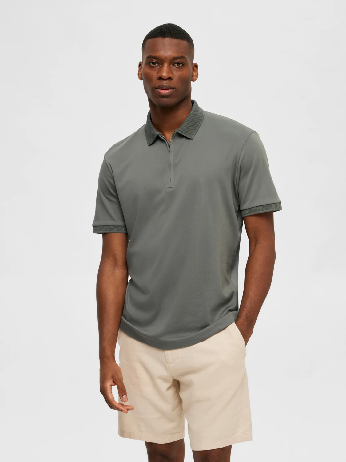 Fave zip polo - agave green - Image 2