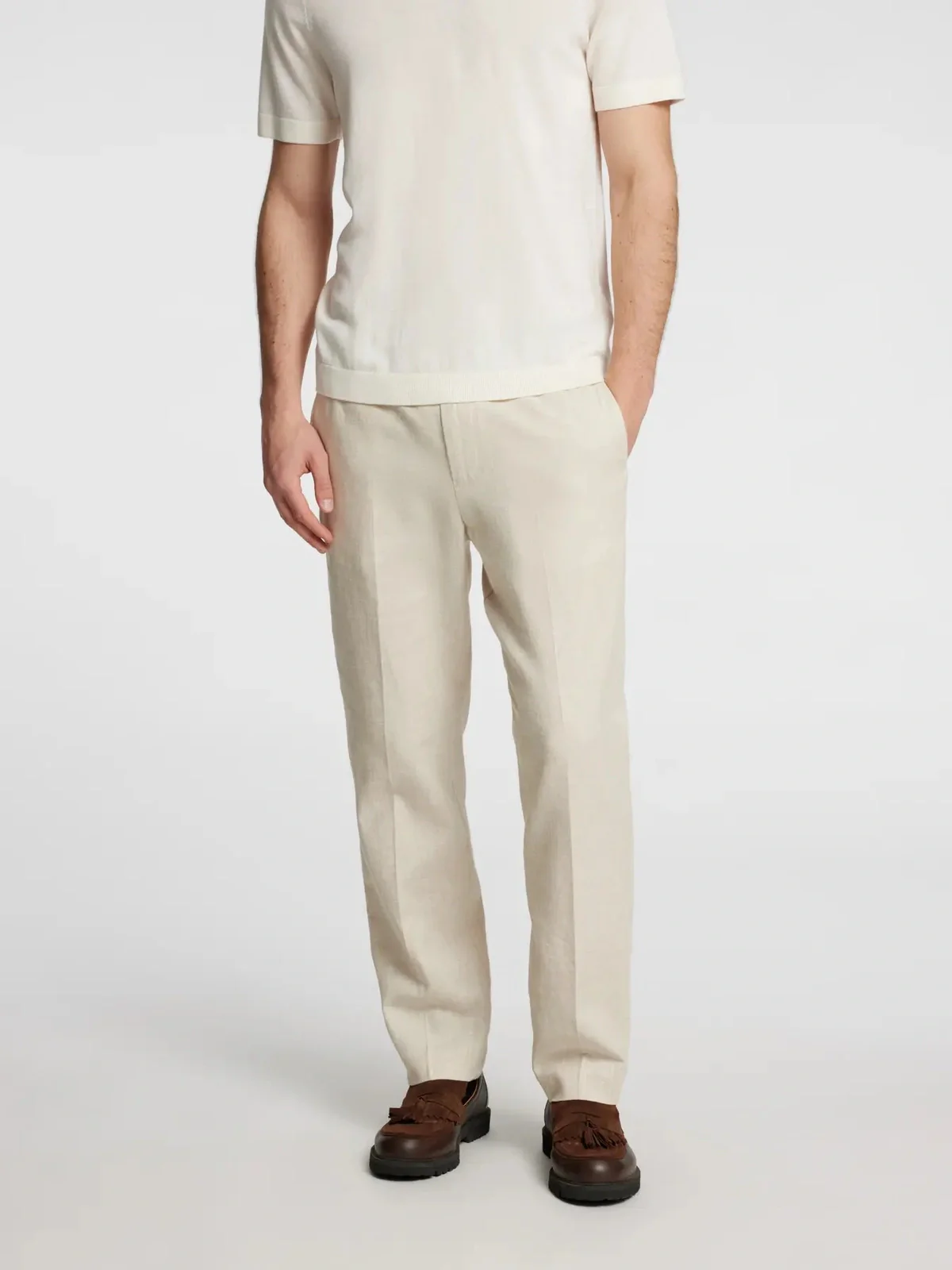 Malik sun lin dressbukse - oatmeal - Image 4