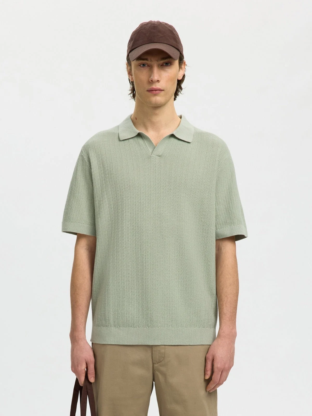 Mattis lin blend polo t-skjorte - aqua gray - Image 2
