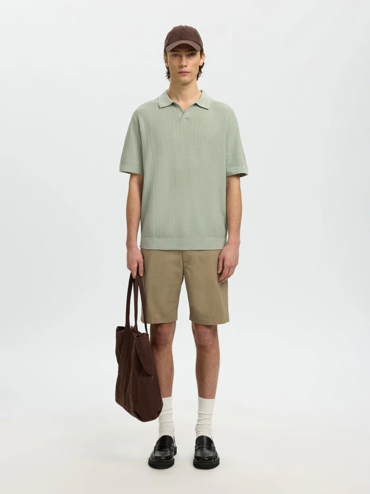 Mattis lin blend polo t-skjorte - aqua gray - Image 3