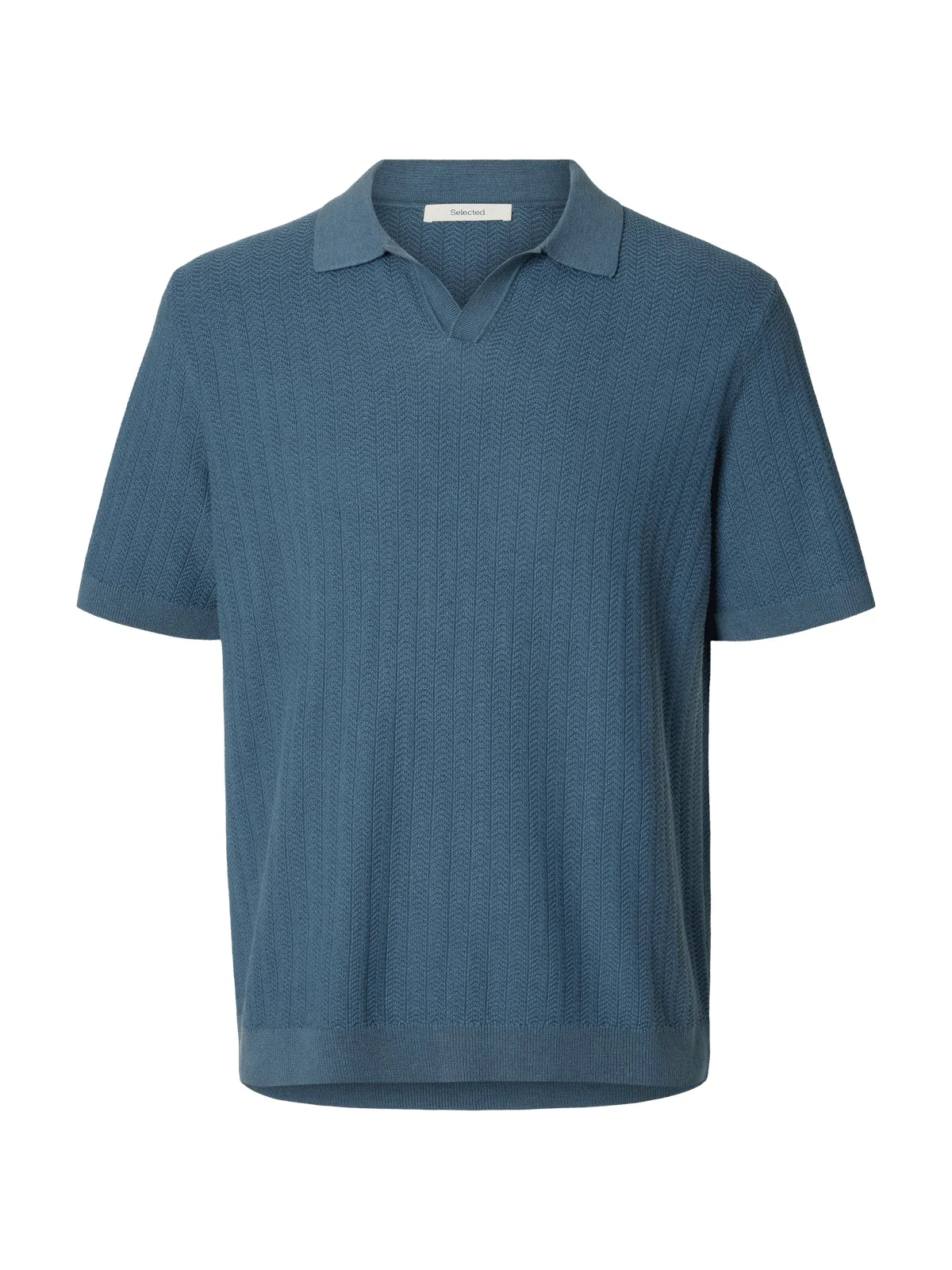 Mattis lin blend polo t-skjorte - blue mirage