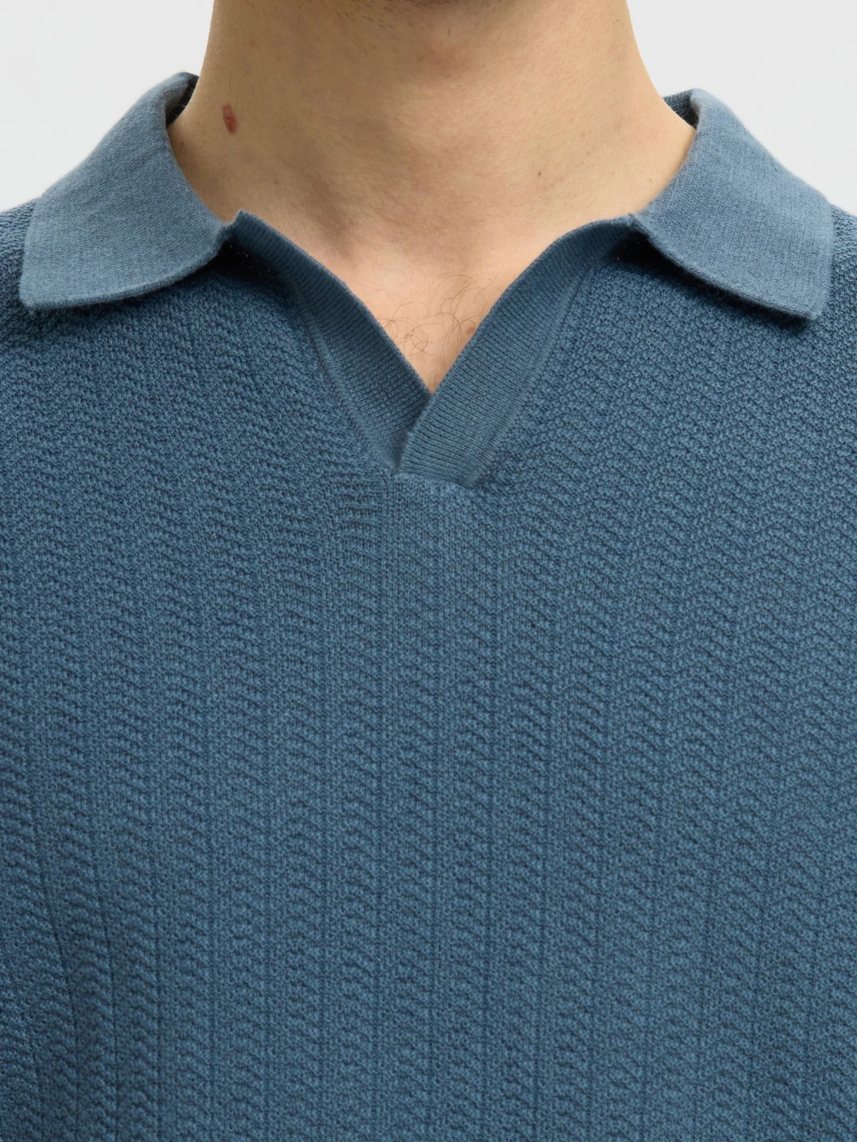 Mattis lin blend polo t-skjorte - blue mirage - Image 3