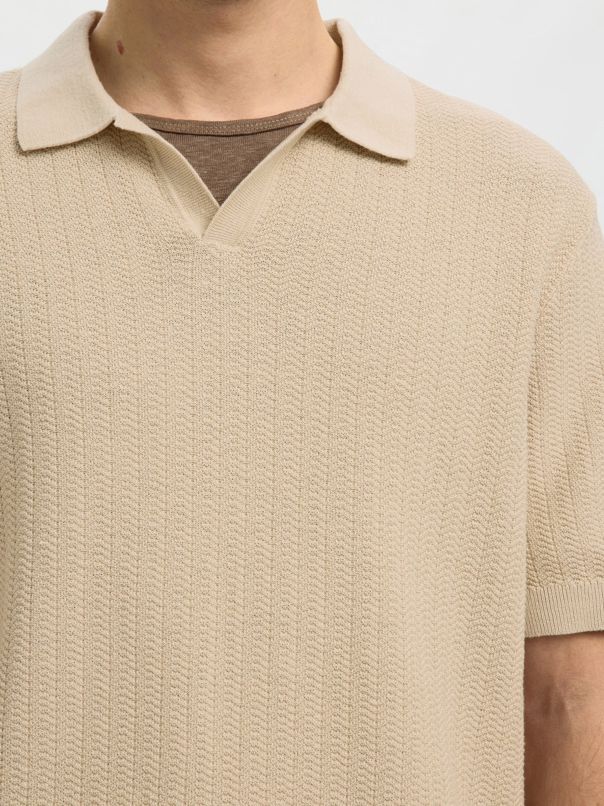 Mattis lin blend polo t-skjorte - oatmeal - Image 5