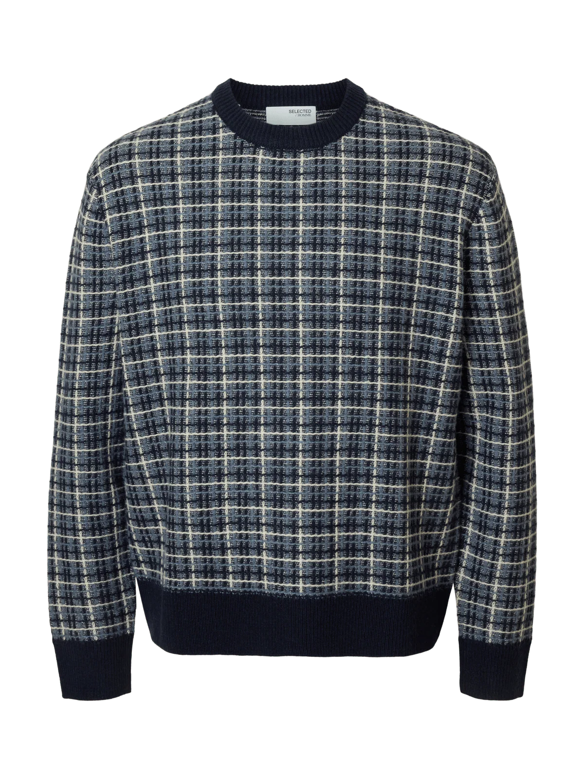 Mikolas knit relaxed genser - sky captain