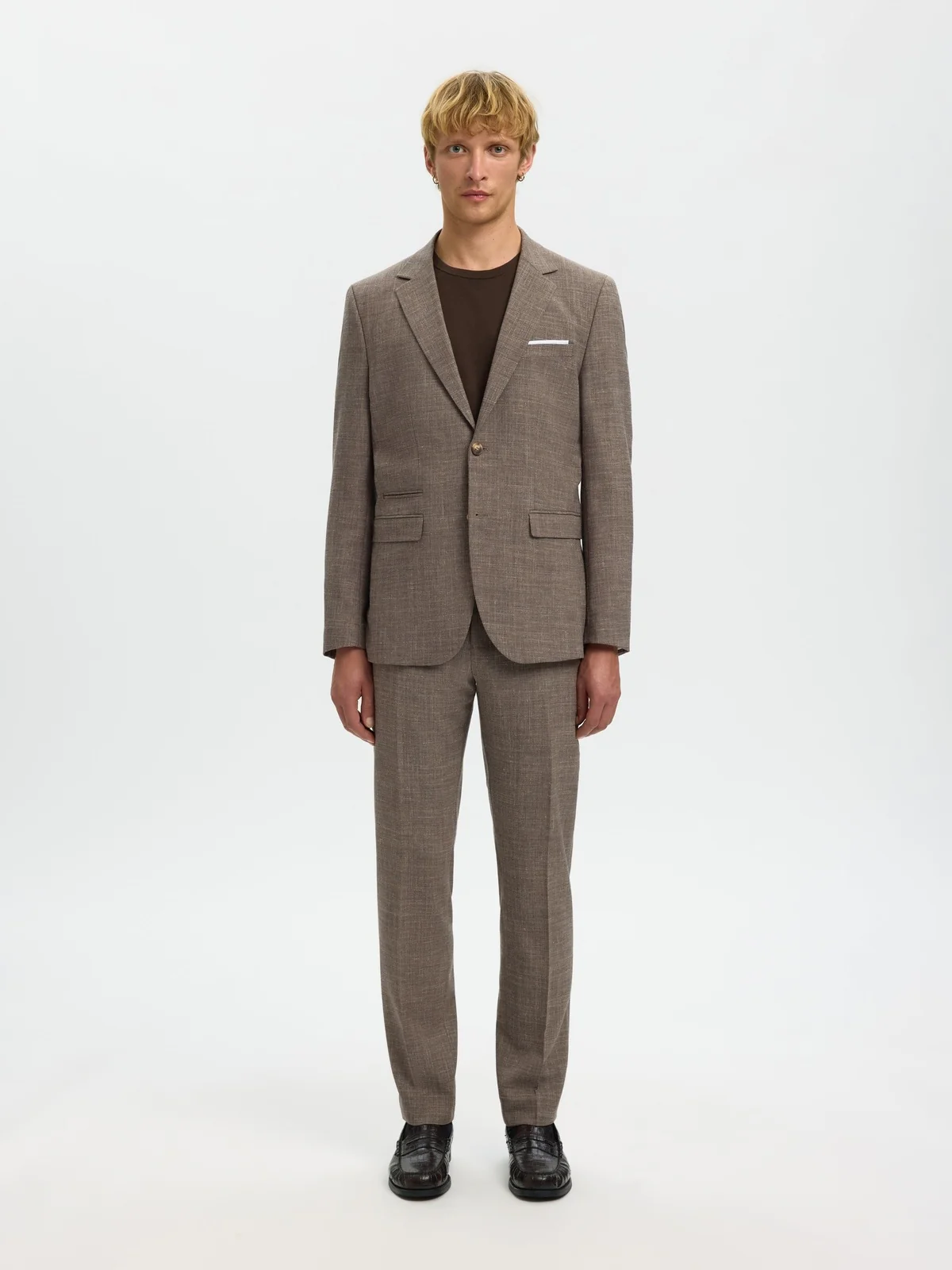Oasis lin blazer - dark sand melange - Image 2