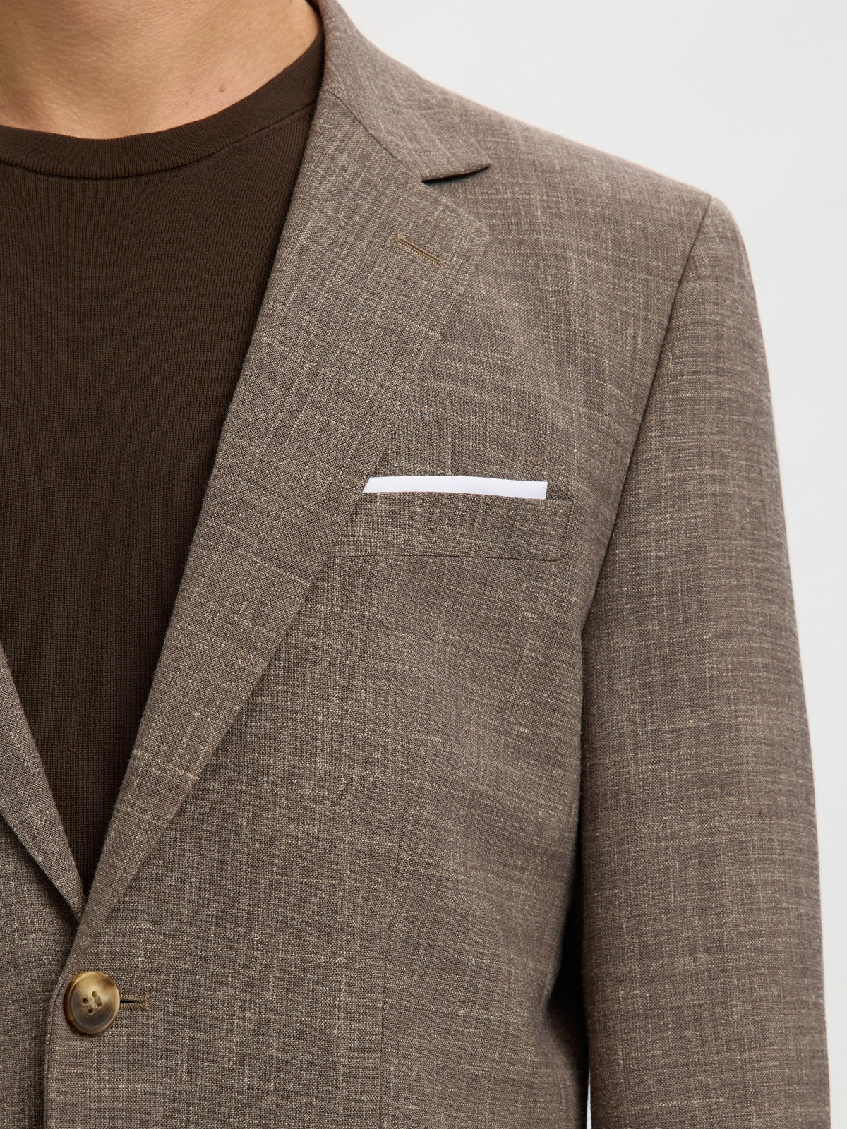 Oasis lin blazer - dark sand melange - Image 5