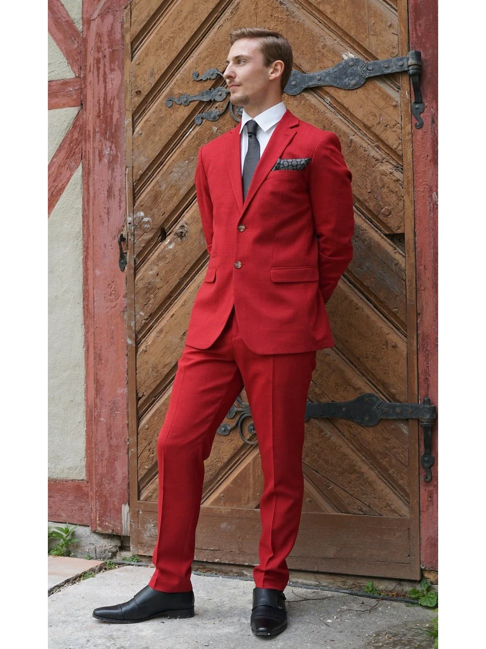 Oasis lin dressbukse - biking red - Image 3