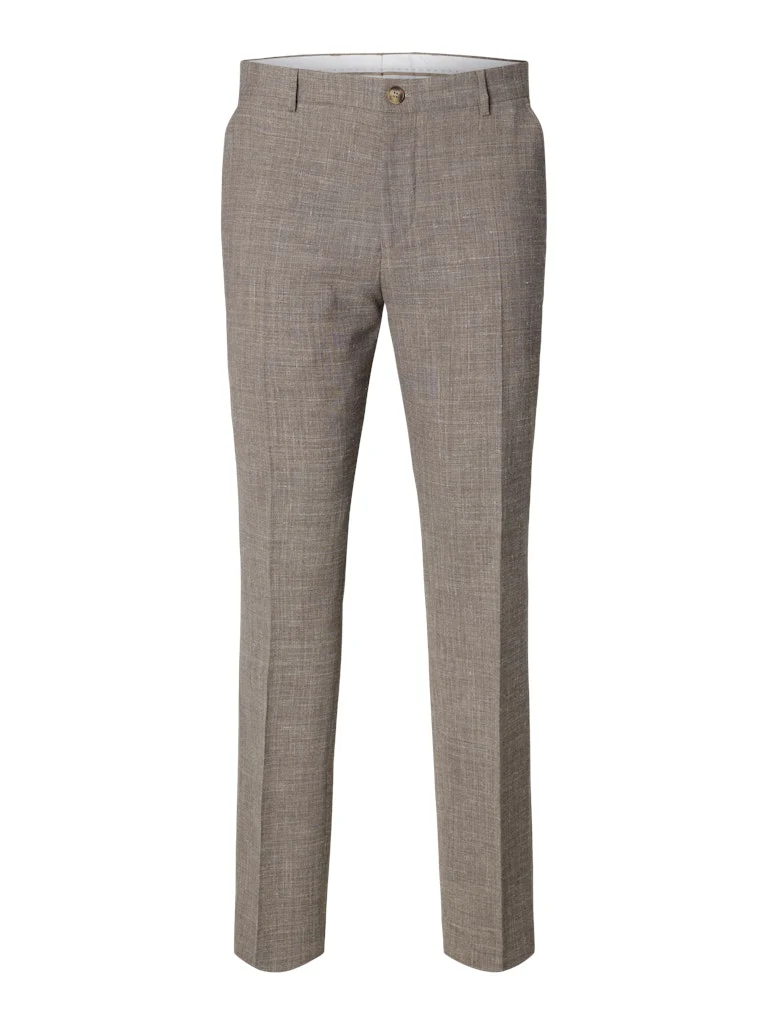 Oasis lin dressbukse - dark sand melange
