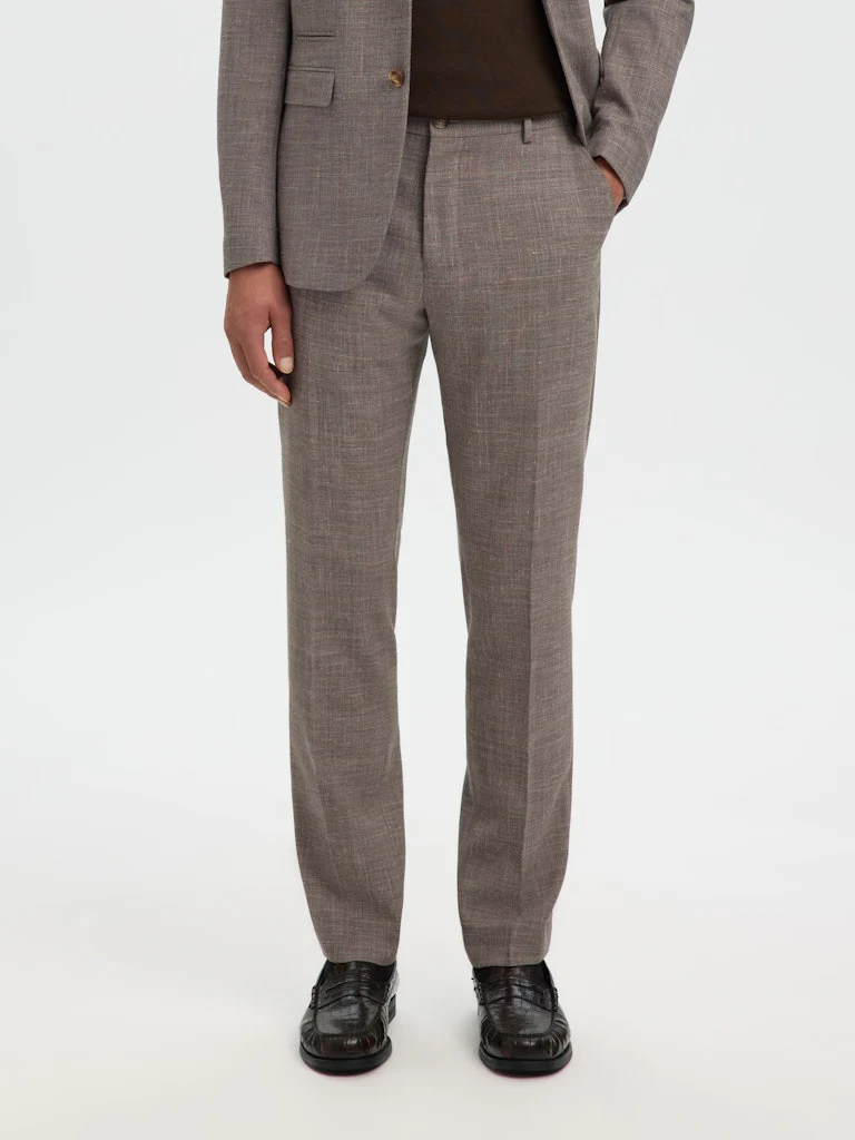 Oasis lin dressbukse - dark sand melange - Image 4