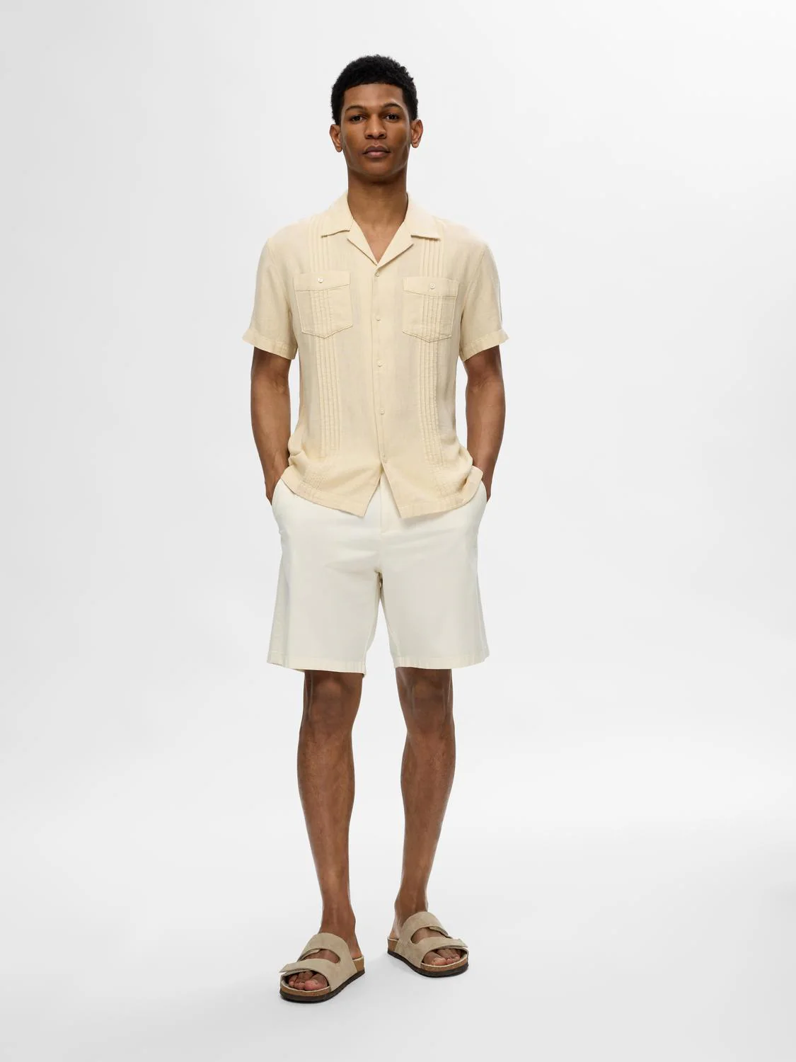 Reg guayabera skjorte resort - fog - Image 3