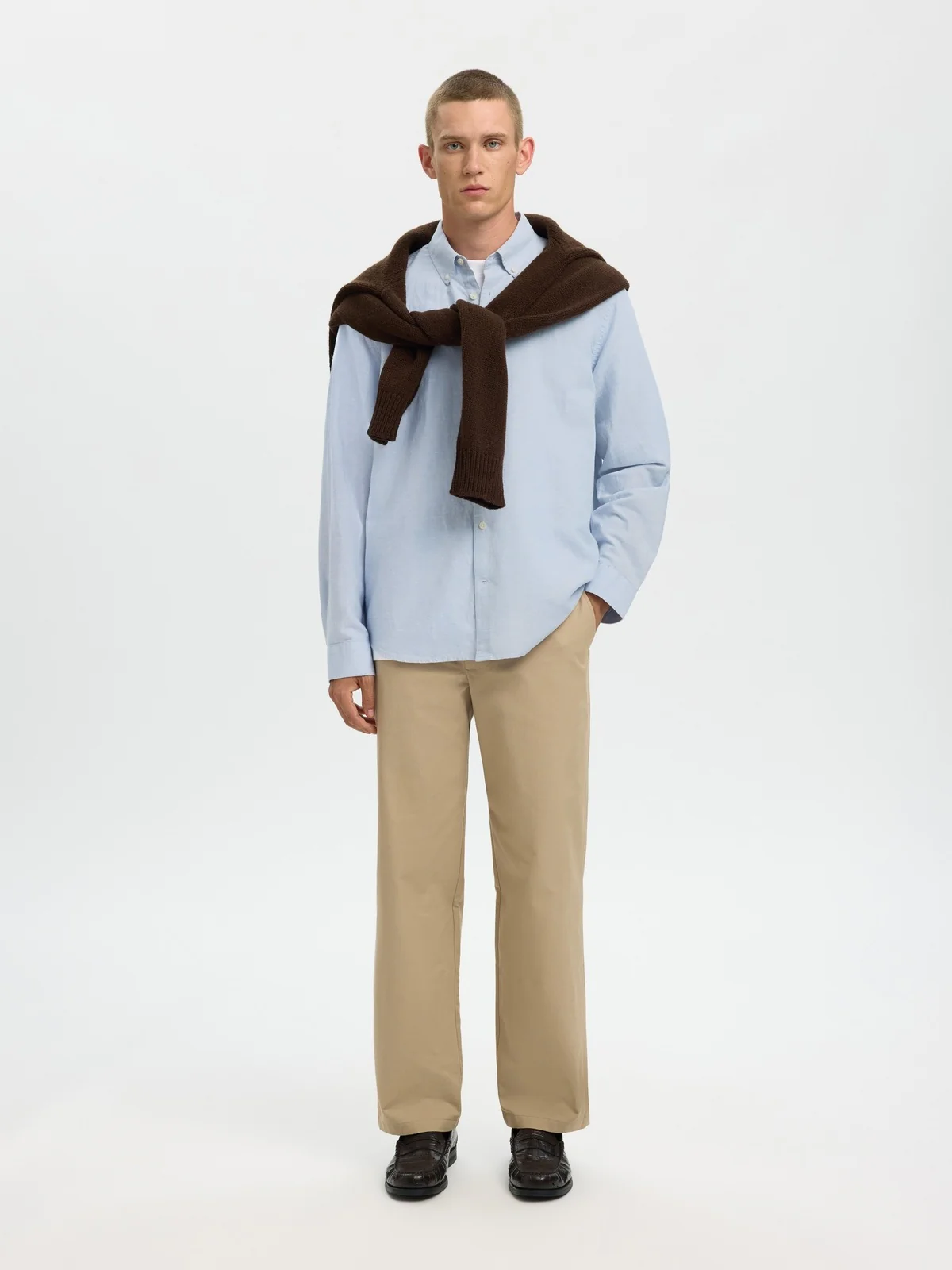 Regclaus clay linenblend skjorte - dusty blue - Image 5