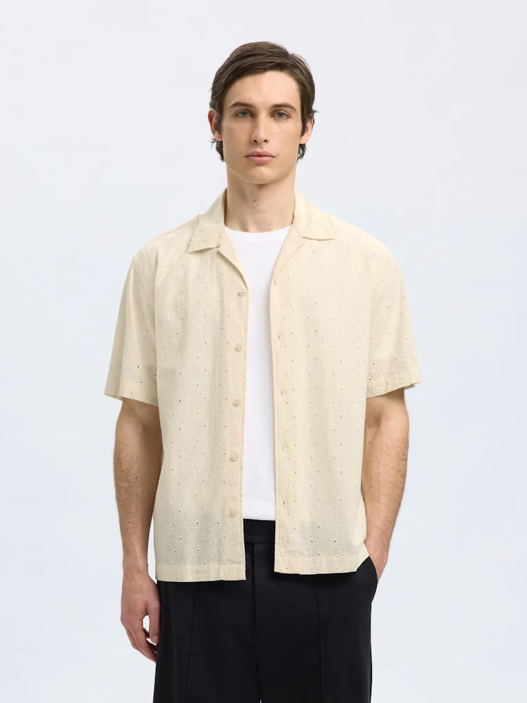 Relax jax broderie skjorte - egret - Image 2