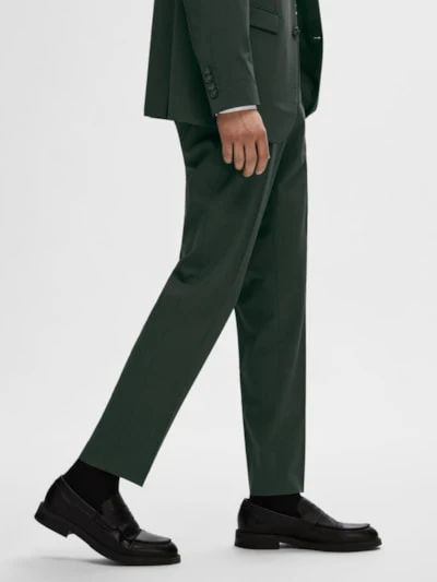 Slim elon dressbukse - dark green - Image 6