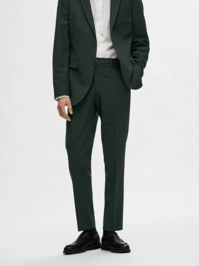Slim elon dressbukse - dark green - Image 7