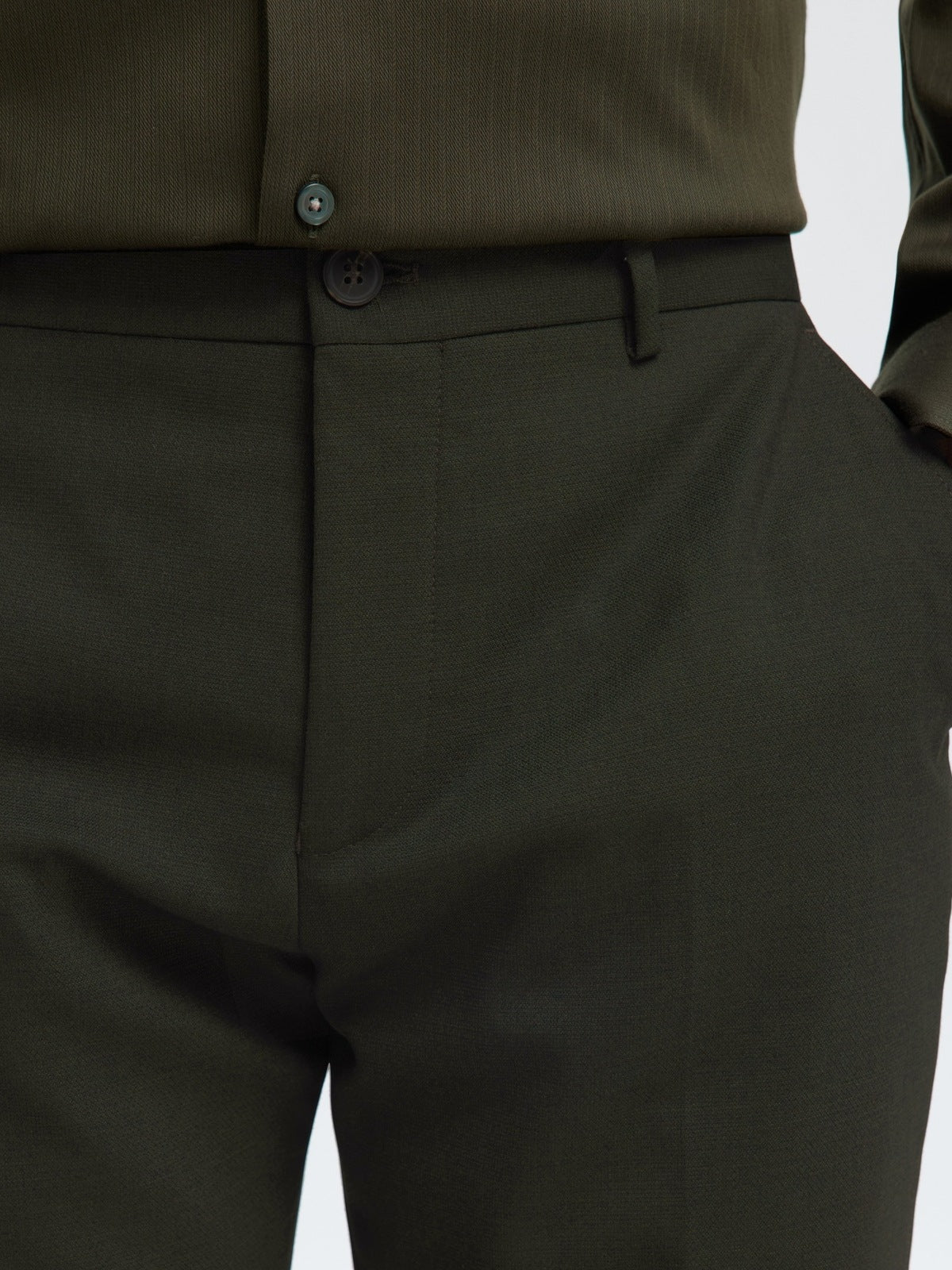 Slim neil bukser - dark green - Image 2