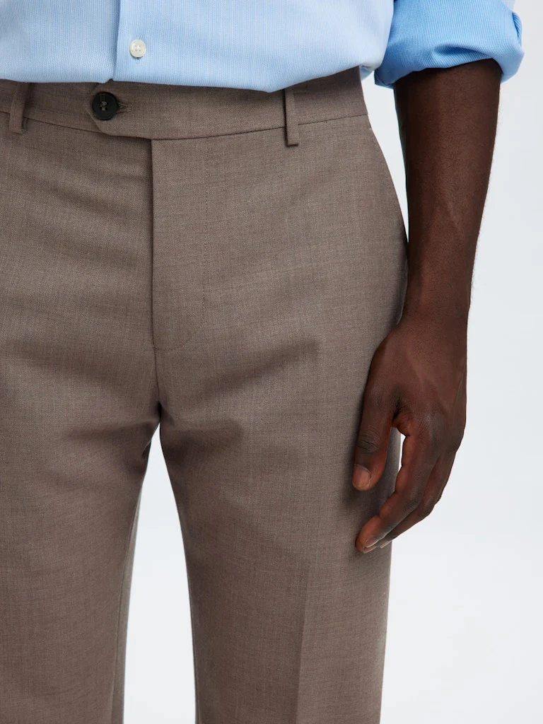 Slim theo ull dressbukse - morel - Image 4