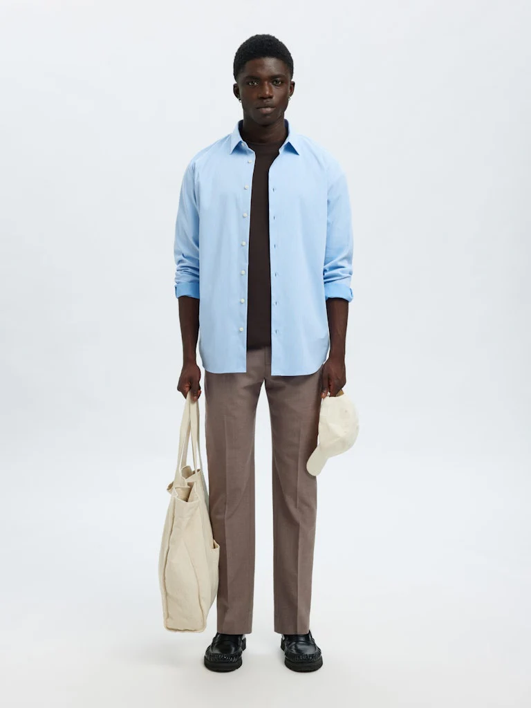 Slim theo ull dressbukse - morel - Image 5