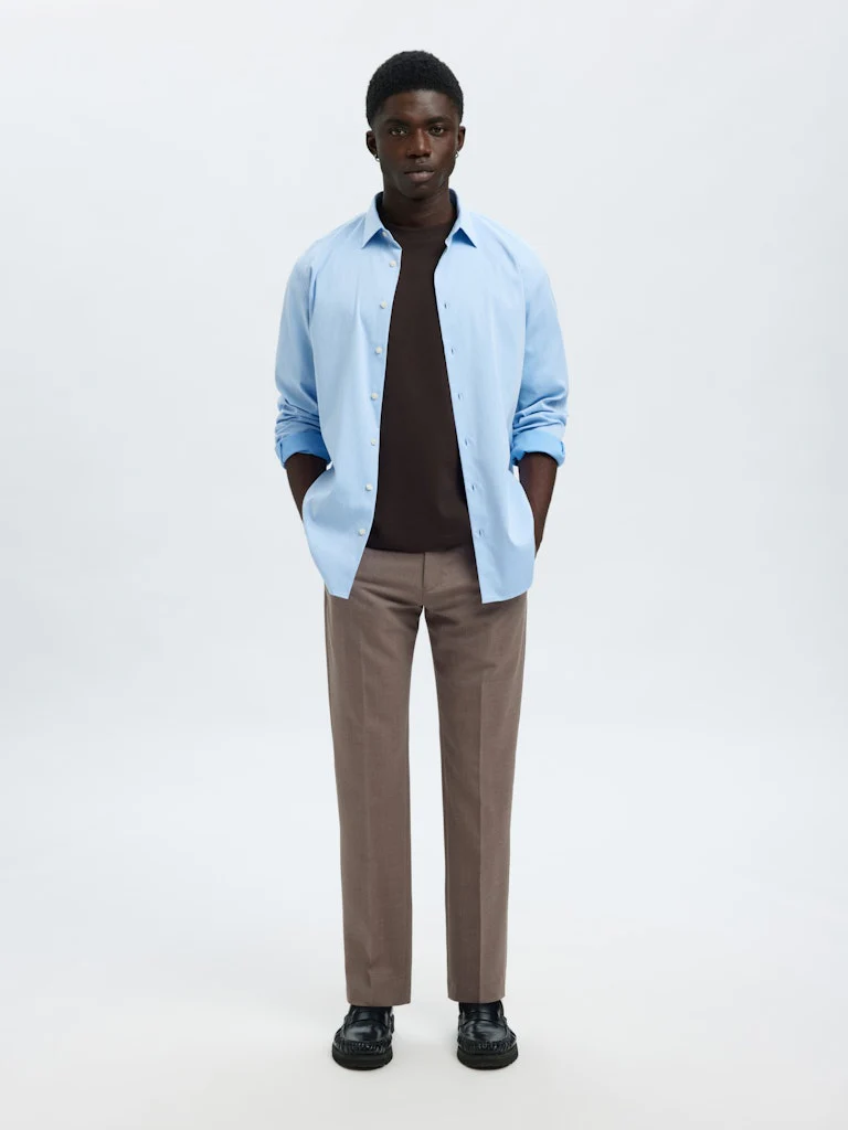 Slim theo ull dressbukse - morel - Image 6