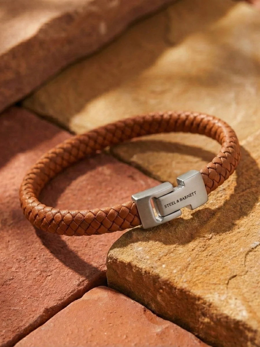 Leather bracelet archie - peanut