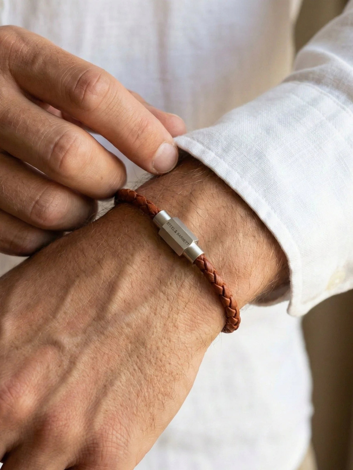 Leather bracelet luke landon - peanut