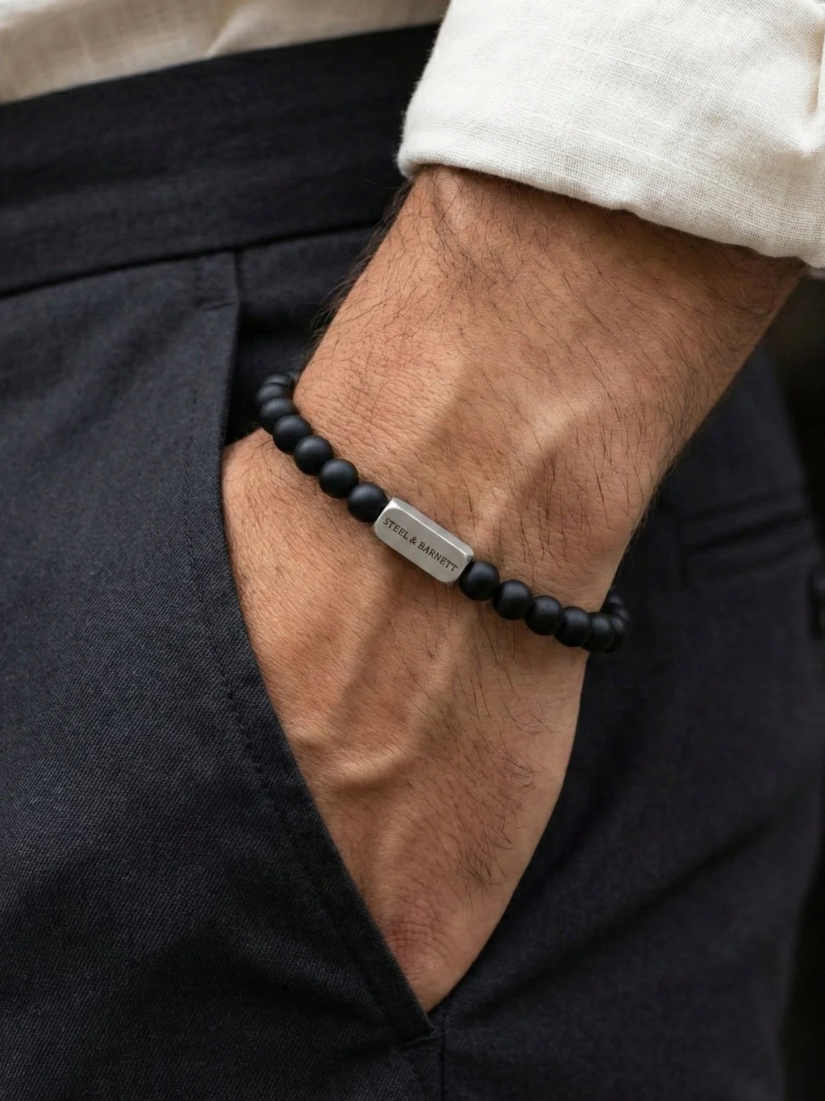 Stones bracelet basic - matt black