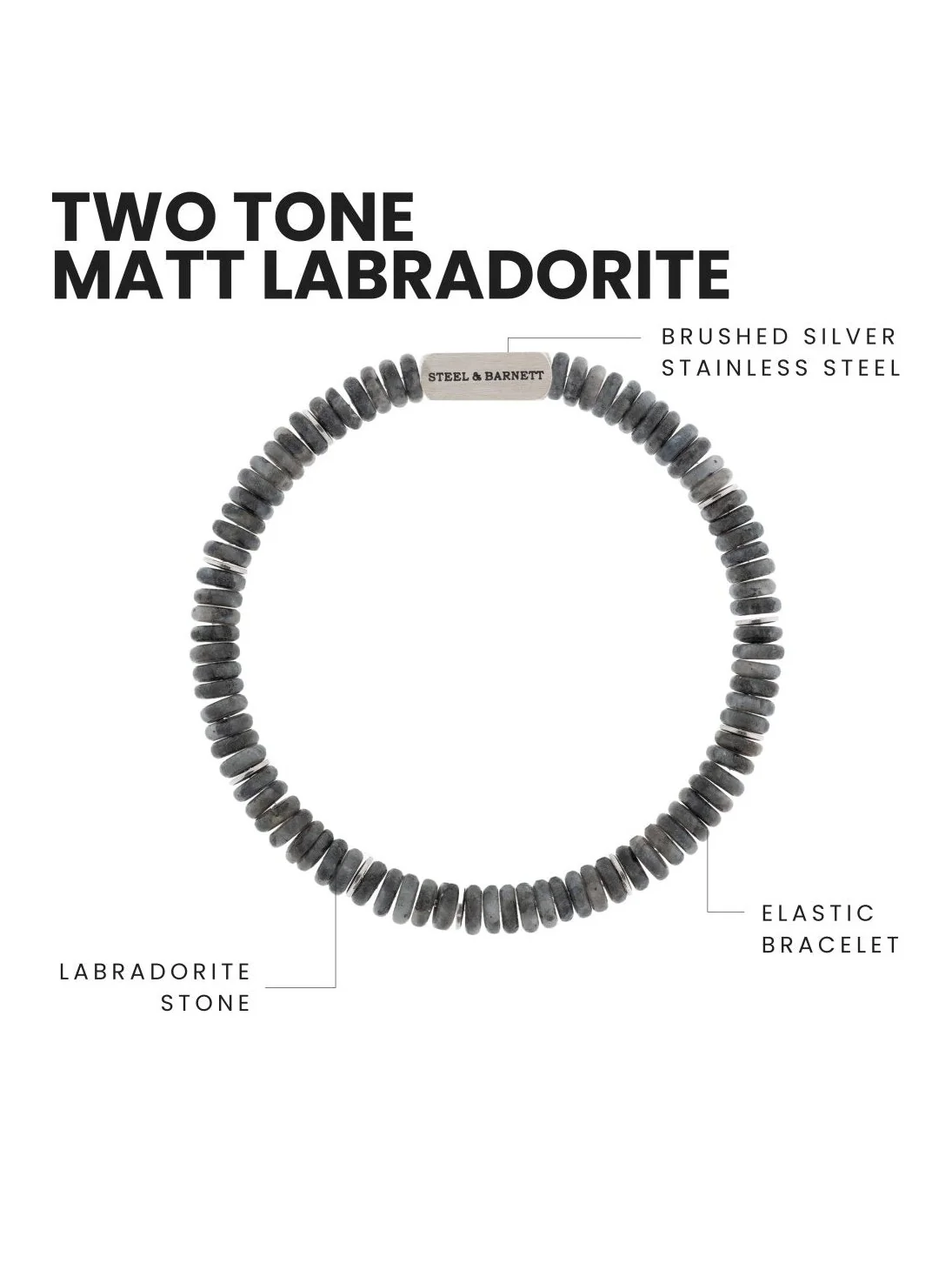 Stones bracelet two tone - matt spectrolite - Image 4