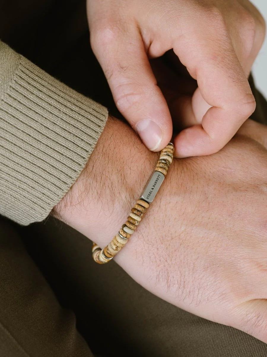 Stones bracelet two tone - matt wood - Image 2