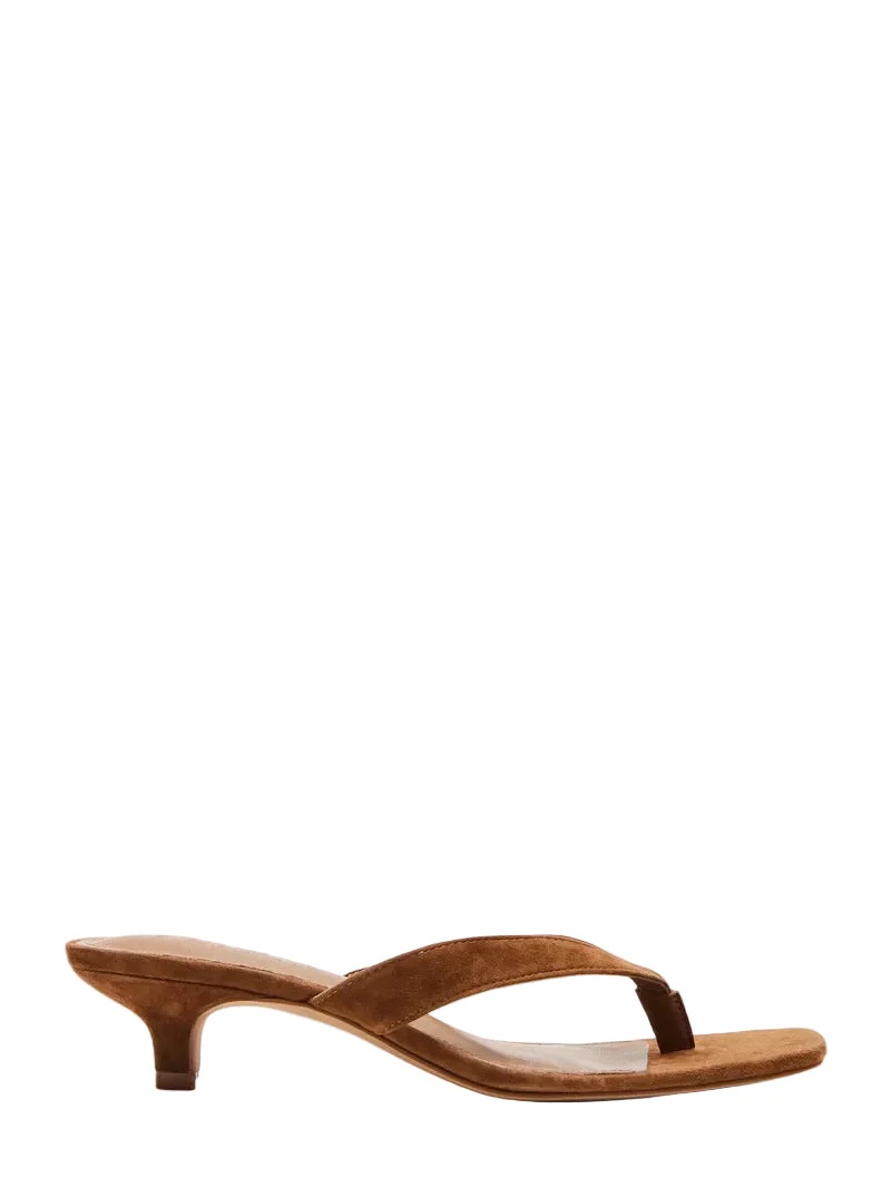 Tracie kitten heel sandal - chestnut suede - Image 2