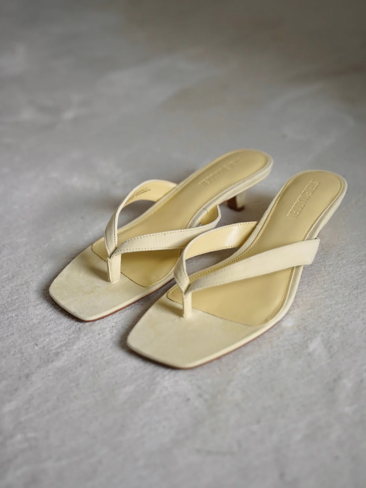 Tracie kitten heel sandal - yellow suede