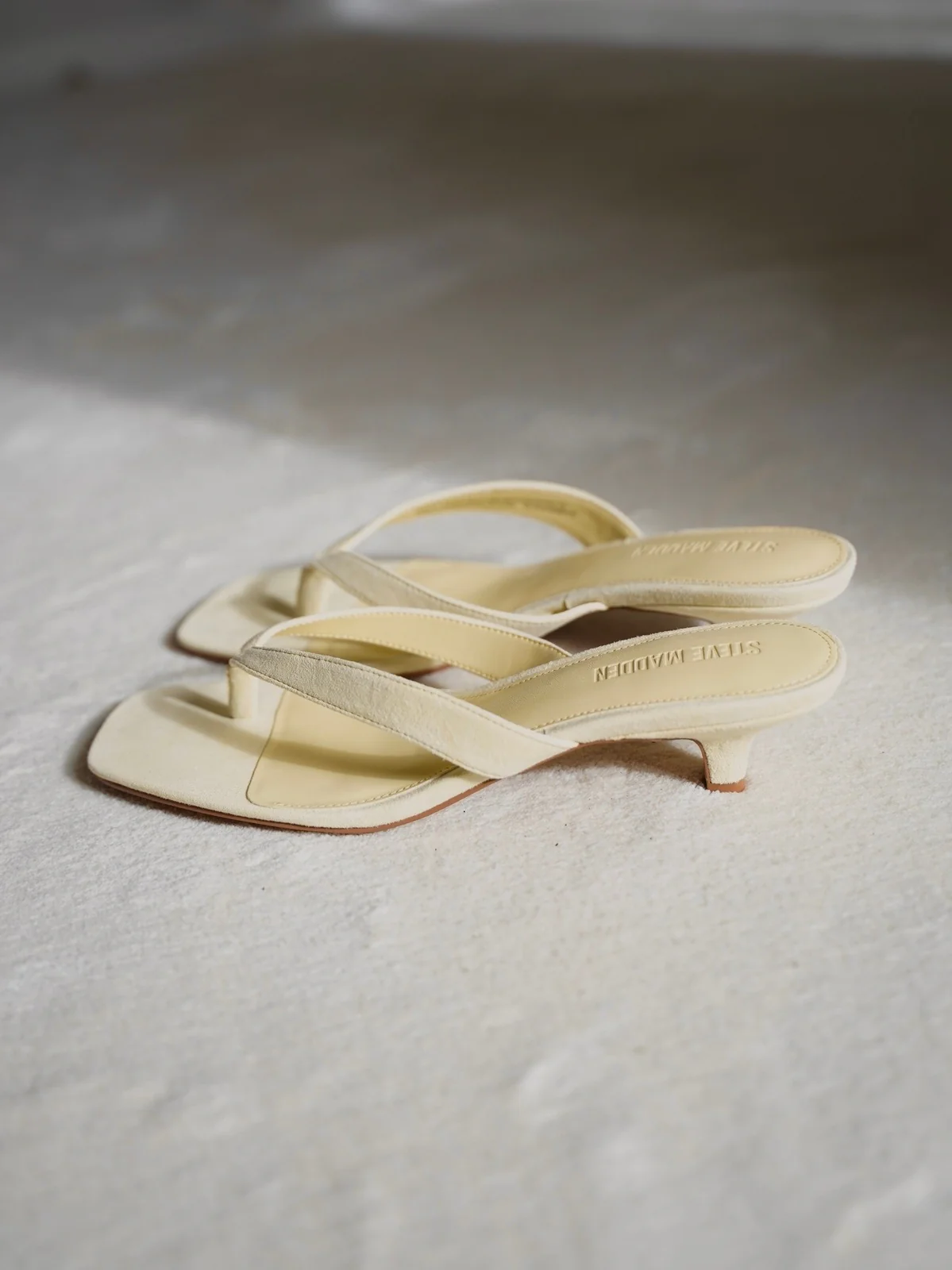 Tracie kitten heel sandal - yellow suede - Image 2
