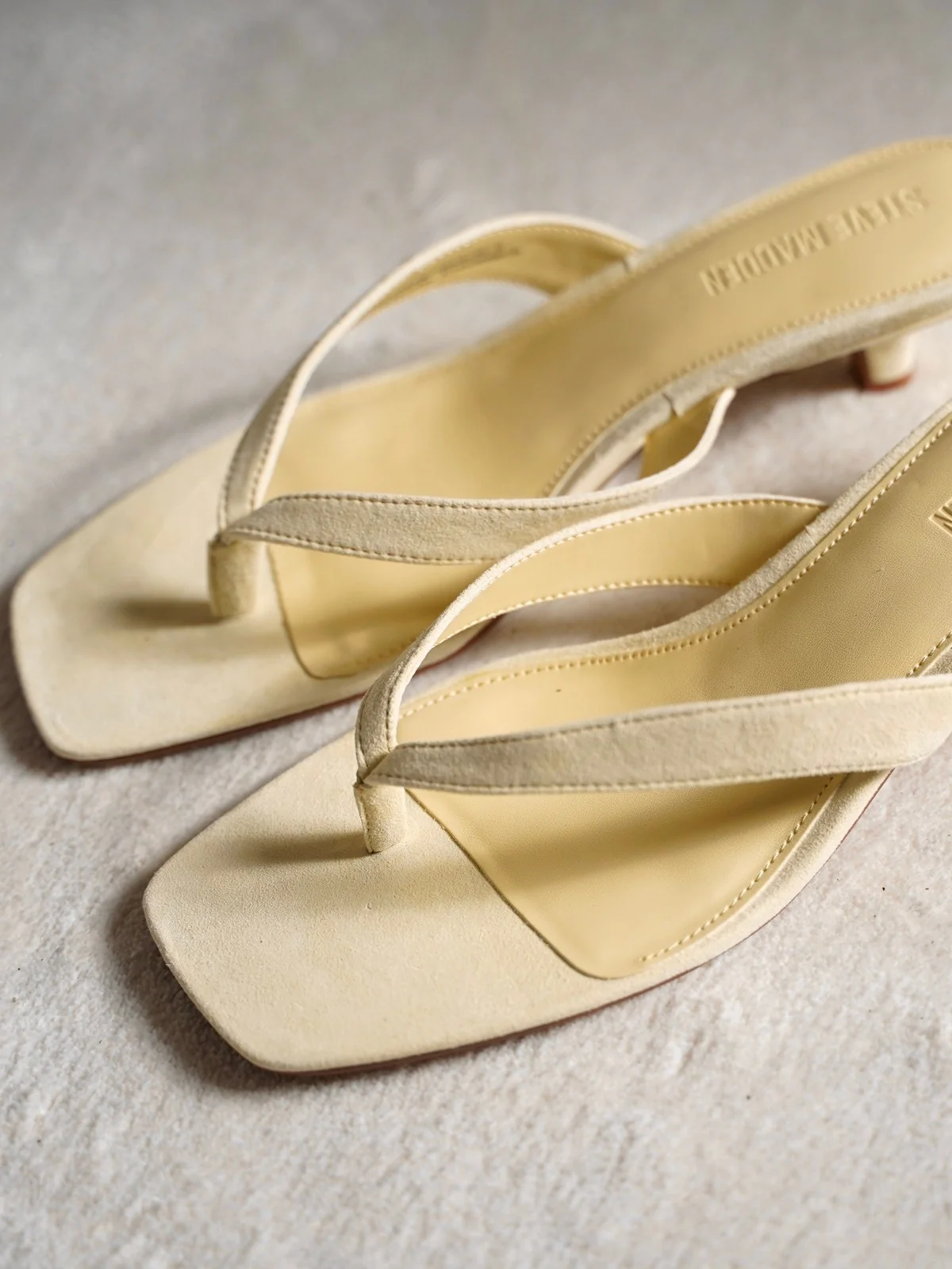 Tracie kitten heel sandal - yellow suede - Image 3