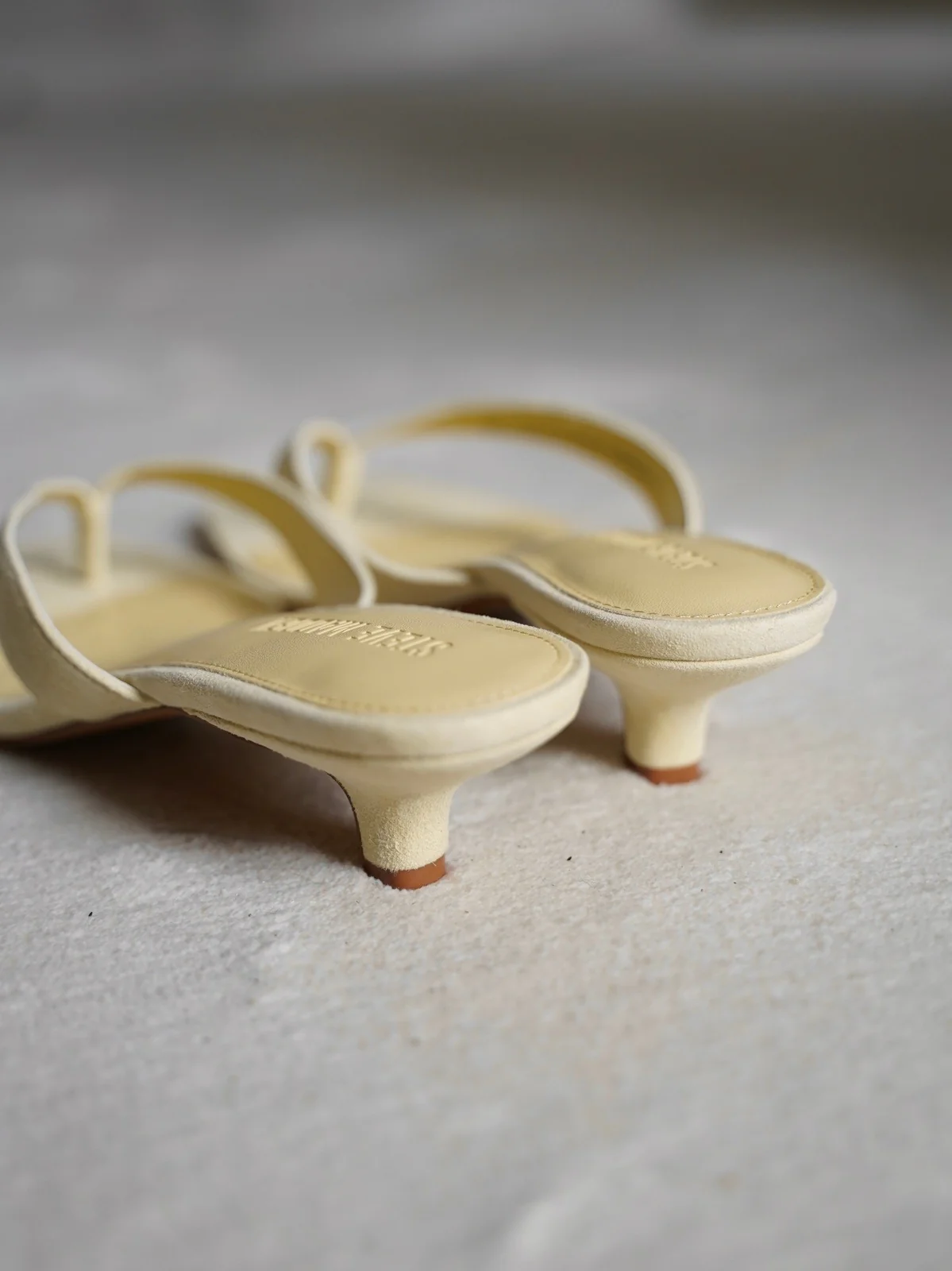 Tracie kitten heel sandal - yellow suede - Image 4